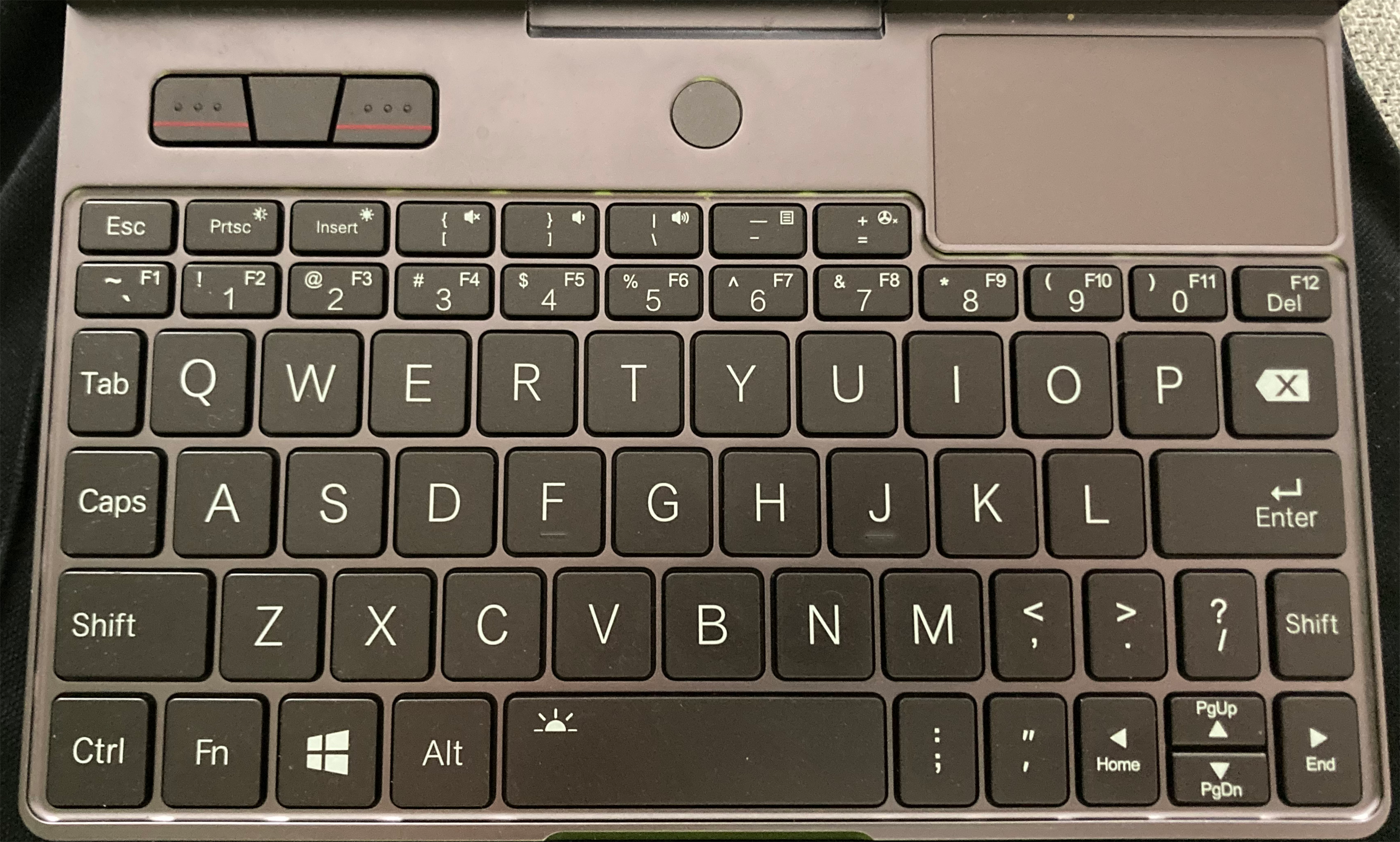 The original layout of the keyboard